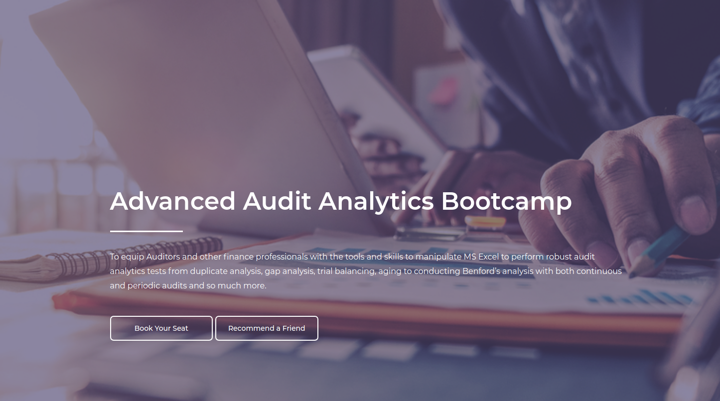 Advanced Audit Analytics Bootcamp